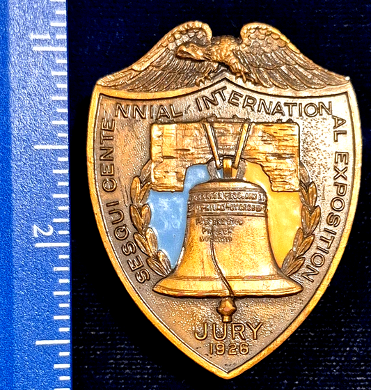 RARE 1926 Philadelphia Sesqui-Centennial JUROR'S Enamel Liberty Bell Lapel Pin