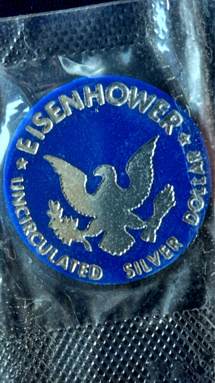 1971-S EISENHOWER UNCIRCULATED SILVER DOLLAR (40% Silver) SEALED OGP PLASTIC