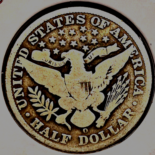 1900 O Barber Half Dollar 90% Silver 50C Circulated Full Rims Partial Motto