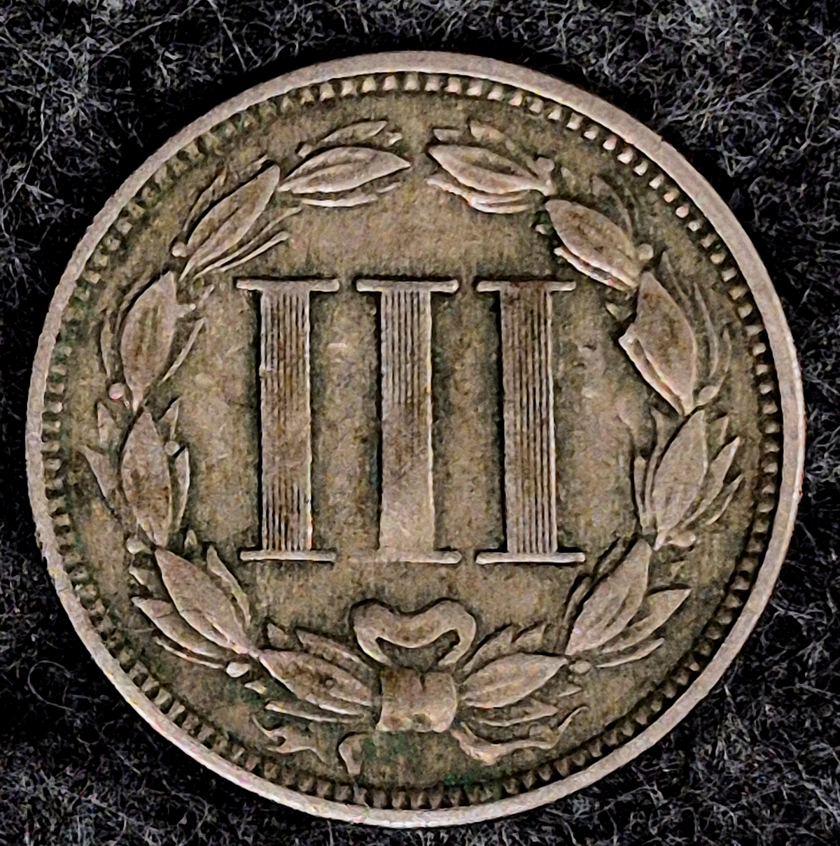 1866 Three Cent Nickel Very Fine Features Full Liberty, Strong Pillar Lines 3C