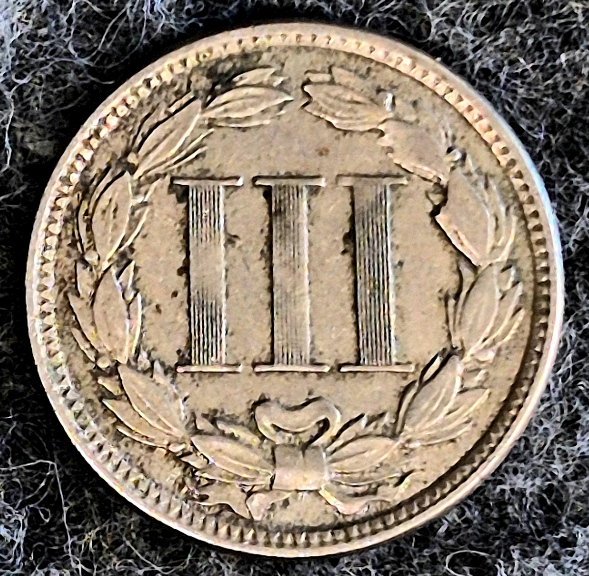 1865 First Year 3 Cent Nickel Extra Fine Features Full Liberty & Pillars