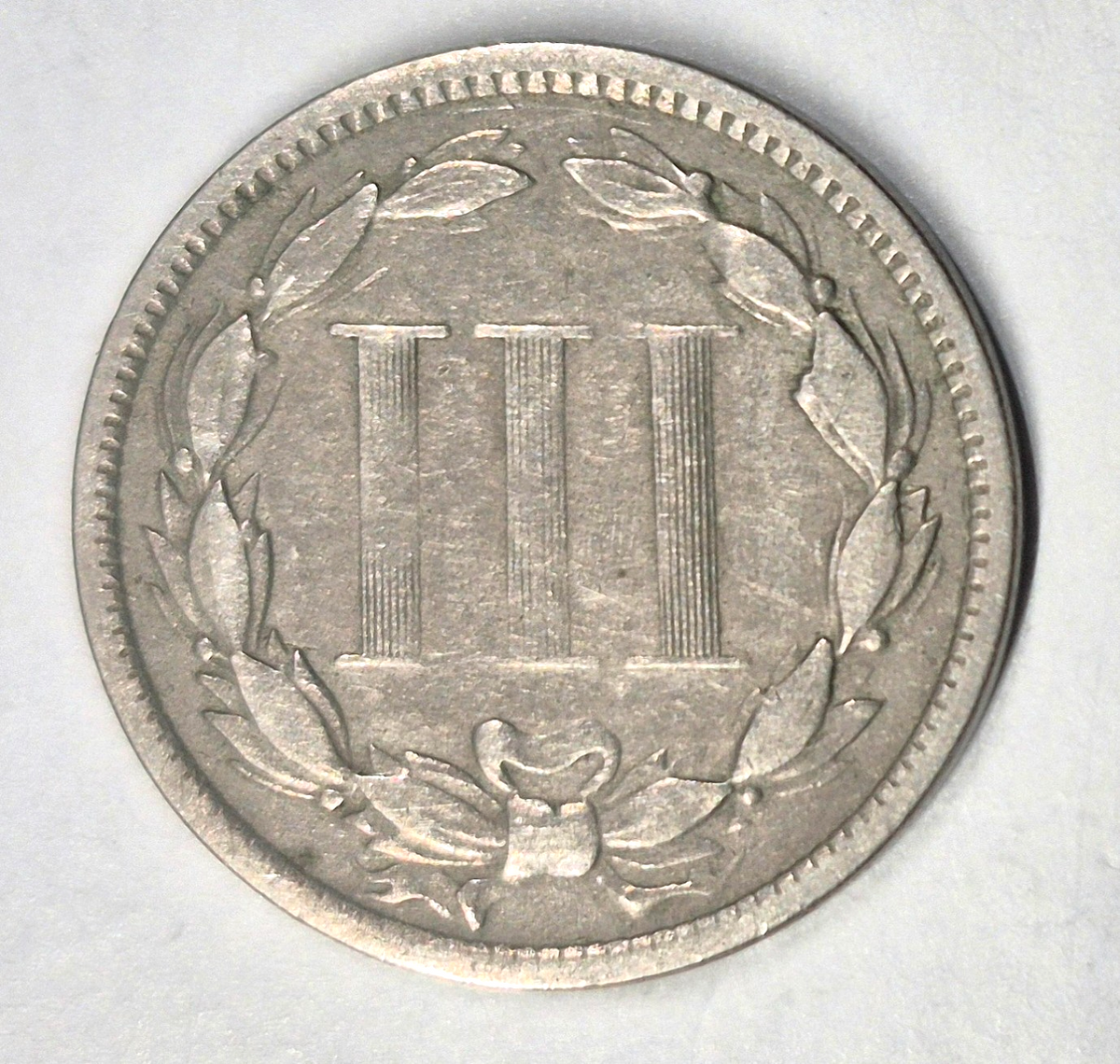 1873 3 Cent Nickel VG-F Features Closed "3" Full Liberty, 90% Pillars 3C