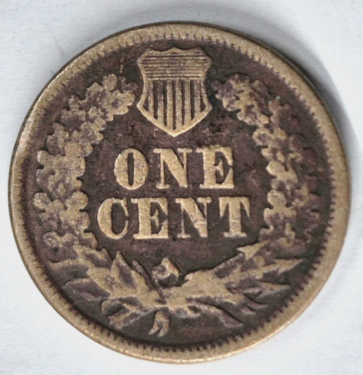 1860 Indian Head Cent Fine+ Features Type II Chunky Oak Wreath Shield Coin Shown