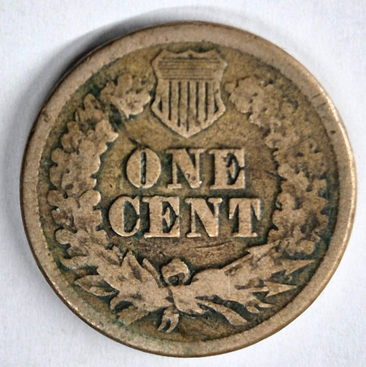 1860 Indian Head Cent Fine+ Features Type II Chunky Oak Wreath Shield Coin Shown