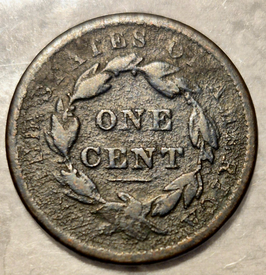 1838 Coronet Matron Head Large Cent Fine+ Features 1C Coin Shown