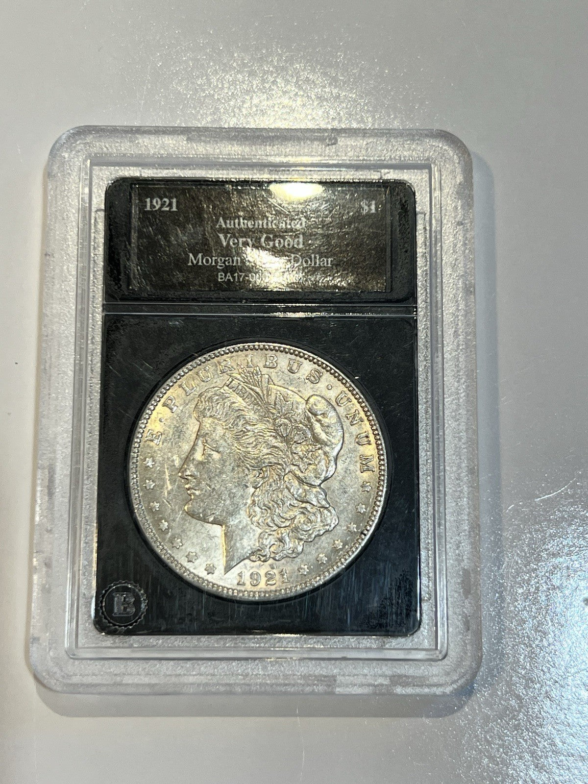 🔥1921 Morgan Silver Dollar 💎BA Authenticated💎 Very Good Condition In Slab