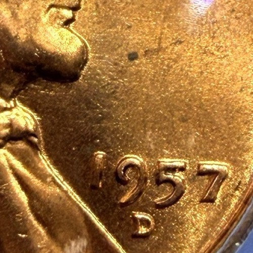 1957-D Lincoln Wheat Cent ICG MS65 RD Full Red Denver Mint Penny Certified Coin
