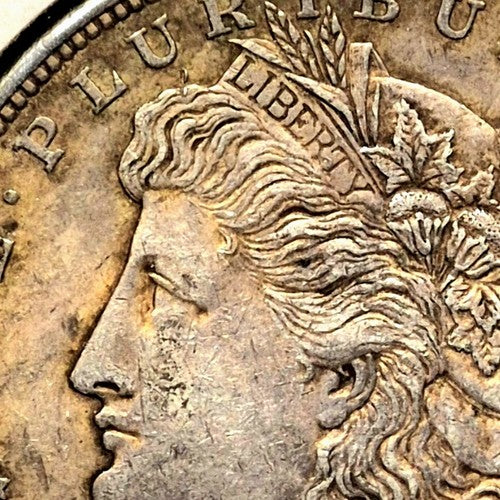 1921 Morgan Silver Dollar $1 90% Silver Crisp AU+ Features Handsomely Toned