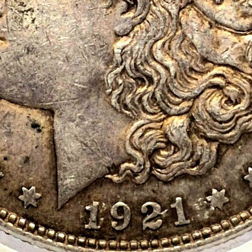 1921 Morgan Silver Dollar $1 90% Silver Crisp AU+ Features Handsomely Toned