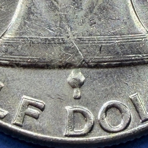1963 Franklin Half Dollar 50C BU Uncirculated Final Year 90% Silver Toned Coin