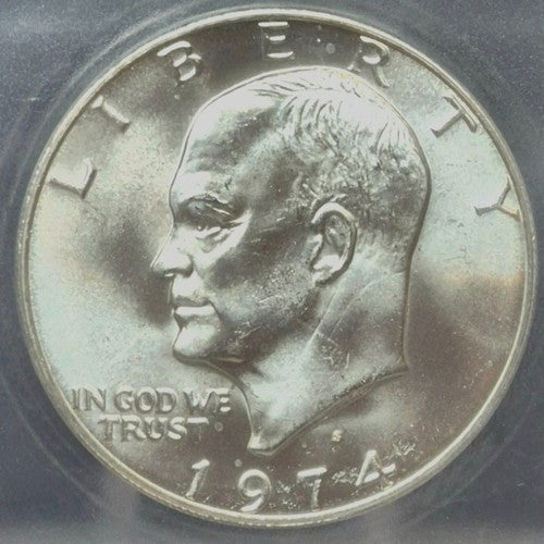 1974-S Eisenhower $1 Silver 40% ICG MS67+ Signed by Austin Hutto ICG President