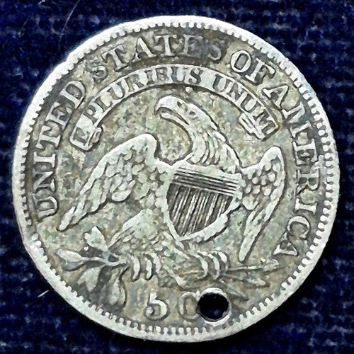 1830 Capped Bust Half Dime .8924 Silver, VF+ Features -Holed -US Early R- 4.5
