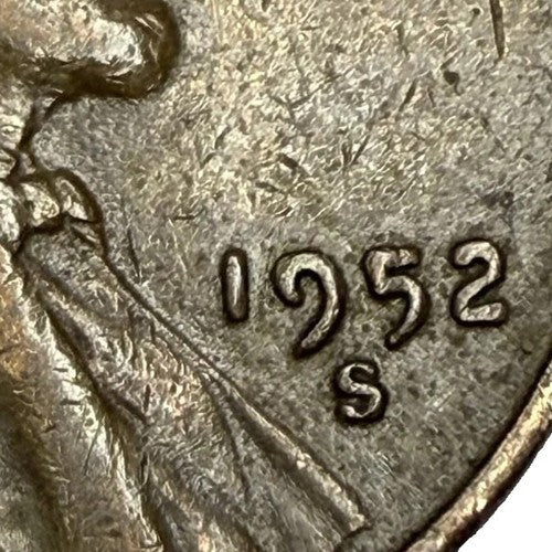 1952 S Lincoln Cent Average Circulated Condition Copper Penny San Francisco Mint