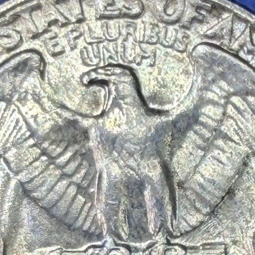 1957-D Washington Quarter 25C BU Uncirculated 90% Silver Rainbow Toned Denver