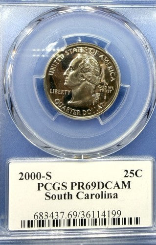 2000-S South Carolina Silver State Quarter PCGS PR69DCAM Thomas Cleveland Signed