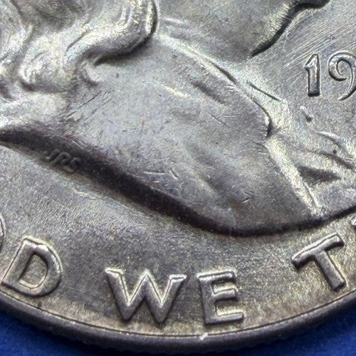 1954 Franklin Half Dollar 50C BU Brilliant Uncirculated 90% Silver Toned Coin - view 4