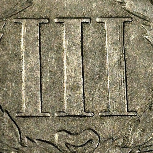 1868 3 Cent Nickel Good Features Full Liberty Partial Pillars Hole Filler US 3C
