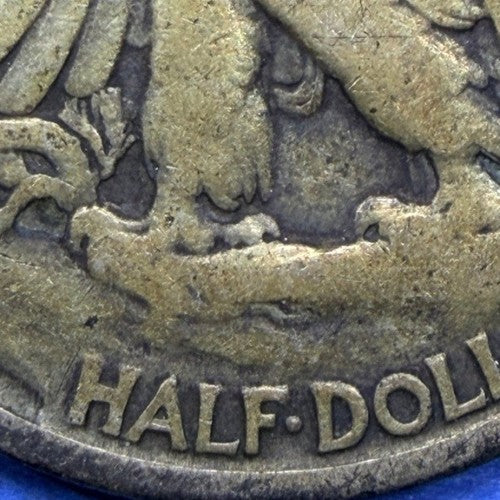 1943 Walking Liberty Half Dollar 50C VF 90% Silver Golden Toned WWII Era Coin