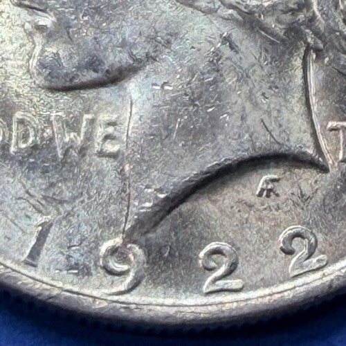 1922 Peace Silver Dollar $1 AU/BU 90% Silver Lightly Toned Philadelphia Coin