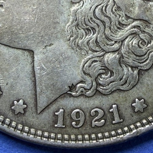 1921 Morgan Silver Dollar $1 XF Extremely Fine 90% Silver Golden Toned Last Year