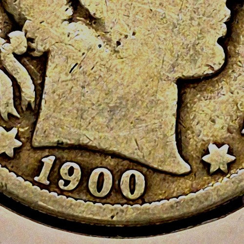 1900 O Barber Half Dollar 90% Silver 50C Circulated Full Rims Partial Motto