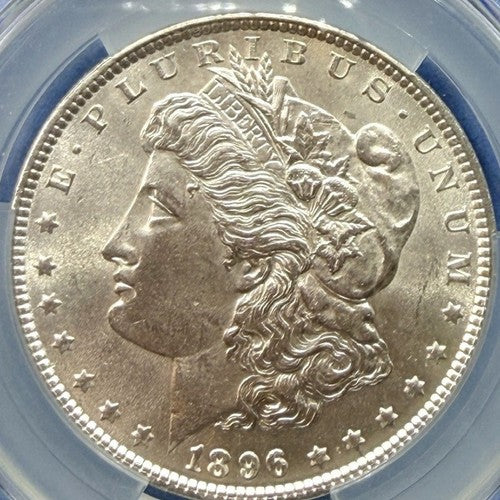 1896 Morgan Silver Dollar CAC UNC Details Cleaned Philadelphia Mint 90% Silver