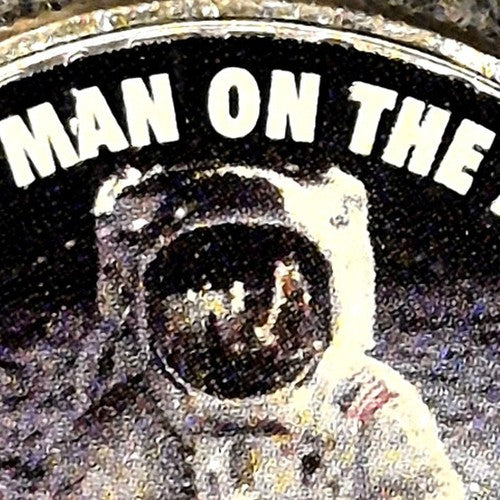 Apollo 11 First Man On The Moon Colorized Kennedy Half Dollar Coin Unique 50C