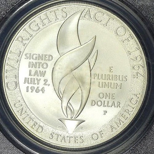 2014-P PCGS MS69 First Strike Civil Rights Act 1964 90% Silver Dollar USA Flag