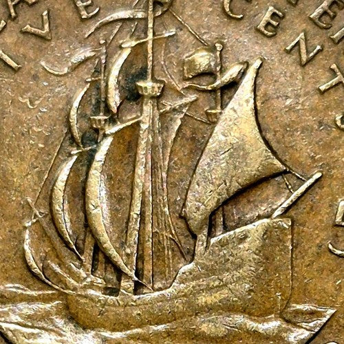 1955 British Caribbean Territories 5 cents KM-4 XF Features Coin Shown
