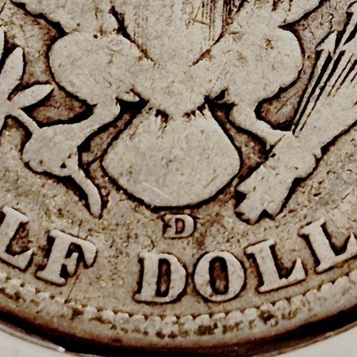 1908 D Barber Half Dollar 90% Silver G-VG Features Full Motto 50C