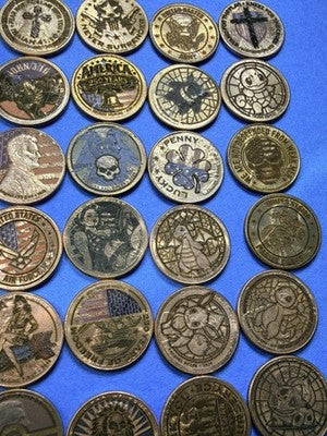 LOT OF 5 🔥 Laser Etched US Lincoln Cents Various Designs Randomly Selected 🔥