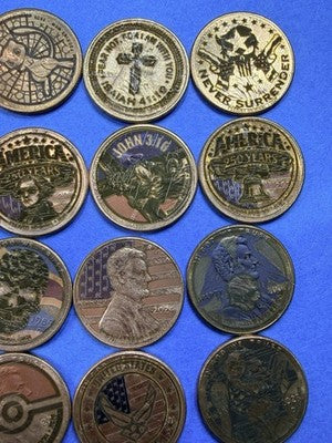 LOT OF 5 🔥 Laser Etched US Lincoln Cents Various Designs Randomly Selected 🔥