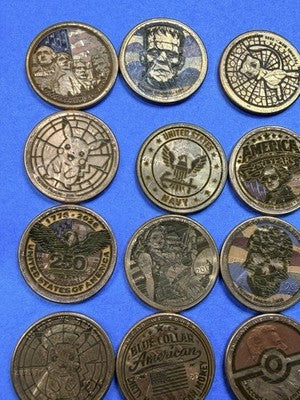 LOT OF 5 🔥 Laser Etched US Lincoln Cents Various Designs Randomly Selected 🔥