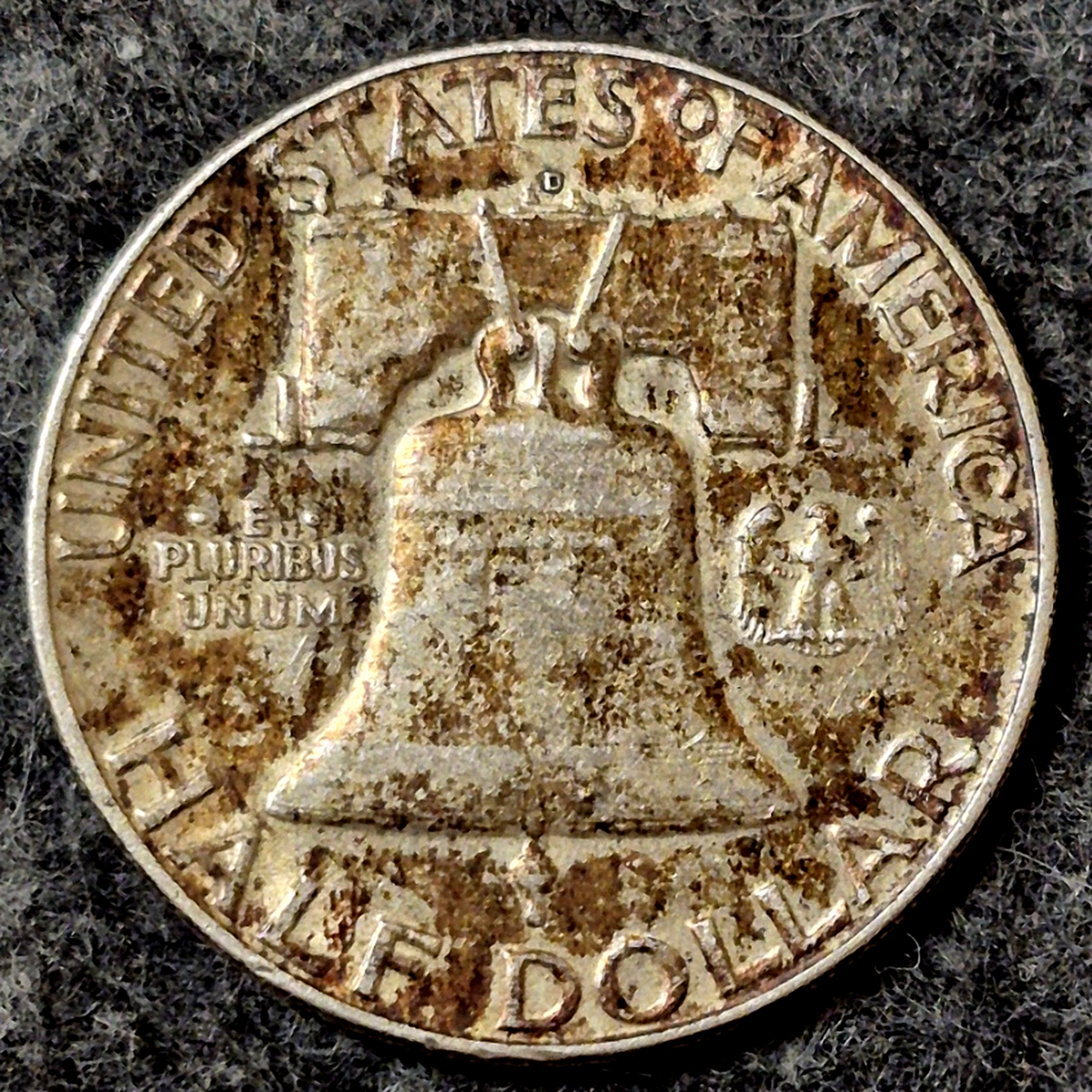 1963-D Franklin Half Dollar 90% Silver XF Extremely Fine Textile Tone Denver 50c