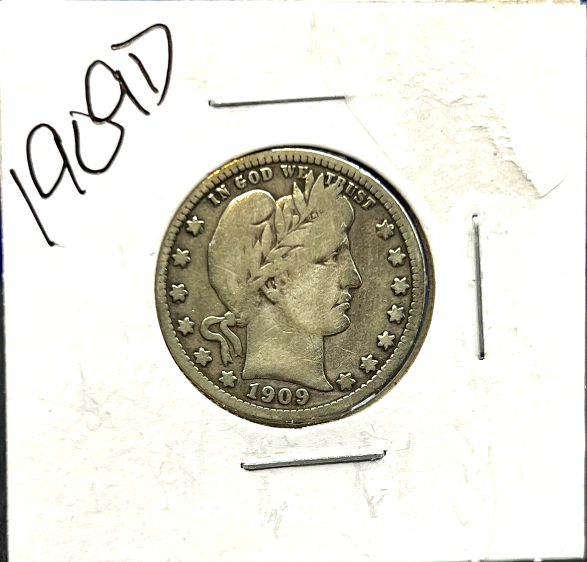 1909-D Barber 90% Silver Quarter 25c Lower Mintage Collectible Coin