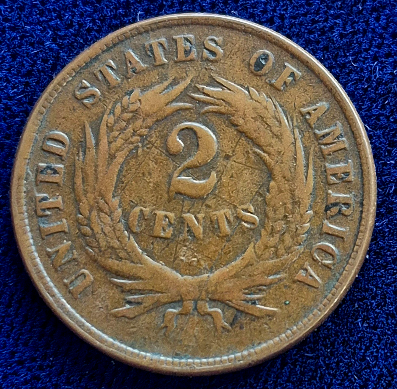 1868 2 Cent Piece - VG+ Features - Harder Date- Year of the 14th Amendment