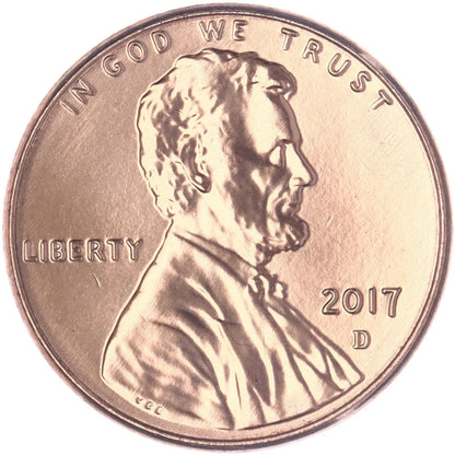 ✅ 2017 D Lincoln Shield Cent BRILLIANT UNCIRCULATED RED Penny US Mint 1c Coin