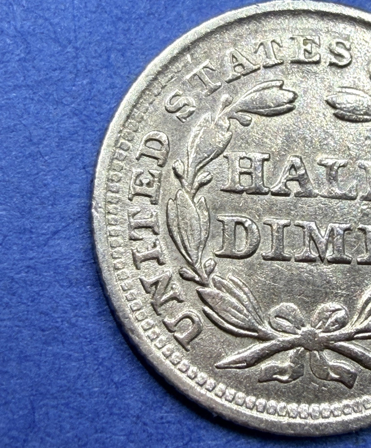 1857 Seated Liberty Half Dime H10C 90% Silver AU Lustrous Pre Civil War Type
