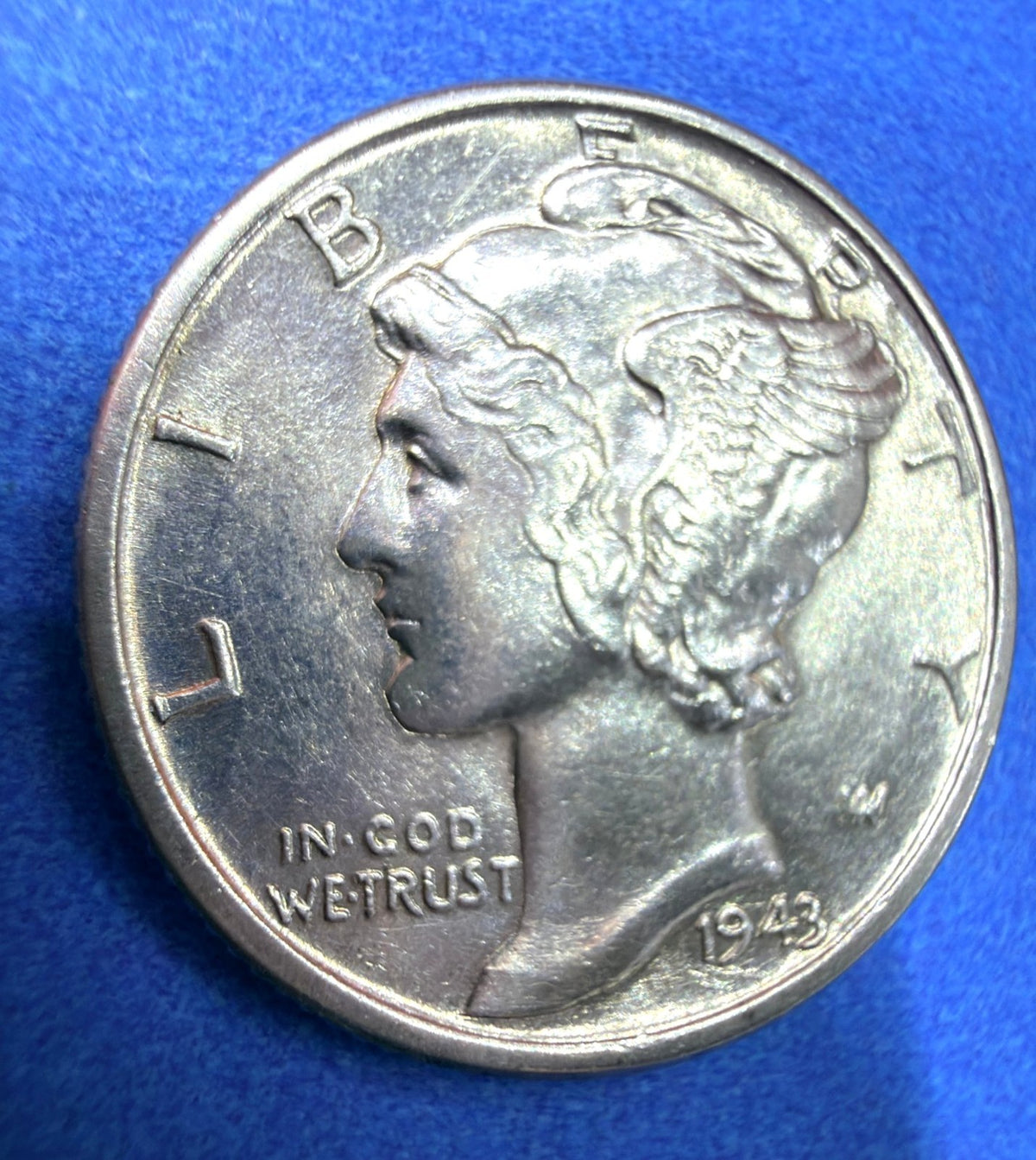 1943-D Mercury Dime 90% Silver AU Strong Luster Denver WWII Winged Liberty 10c