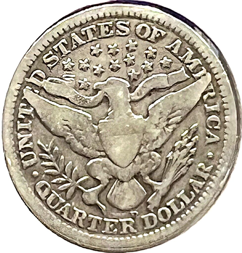 1909-D Barber 90% Silver Quarter 25c Lower Mintage Collectible Coin