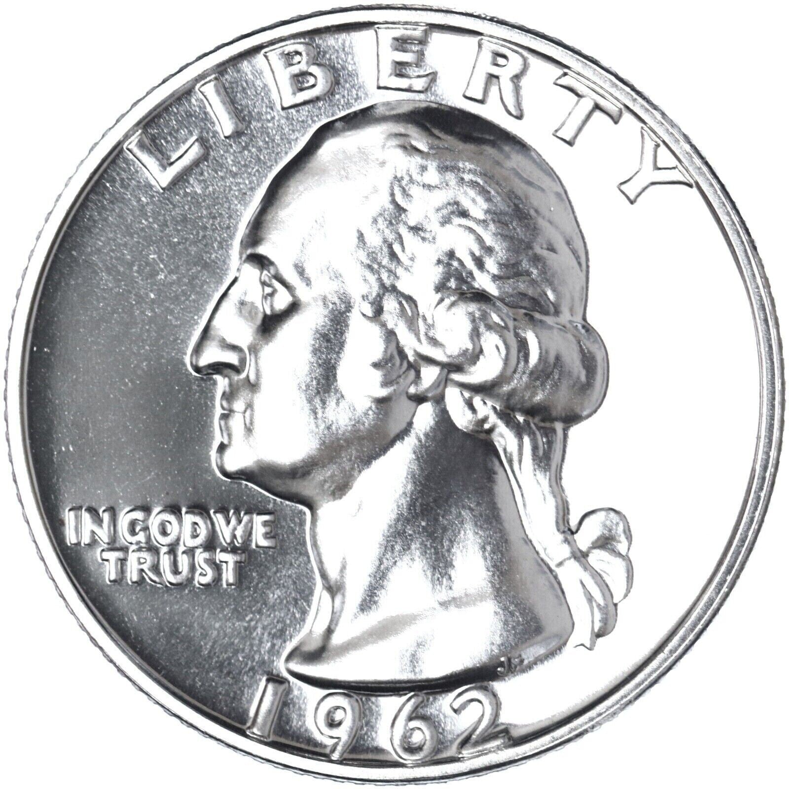 🔥 1962 P GEM BU Washington 90% Silver Quarter US Treasury From OBW Roll Coin