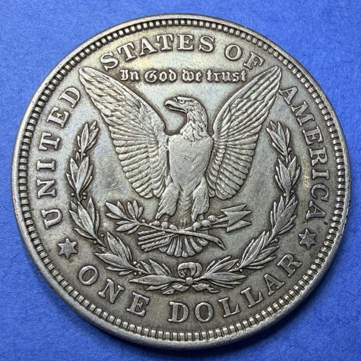 1921 Morgan Silver Dollar $1 XF Extremely Fine 90% Silver Golden Toned Last Year