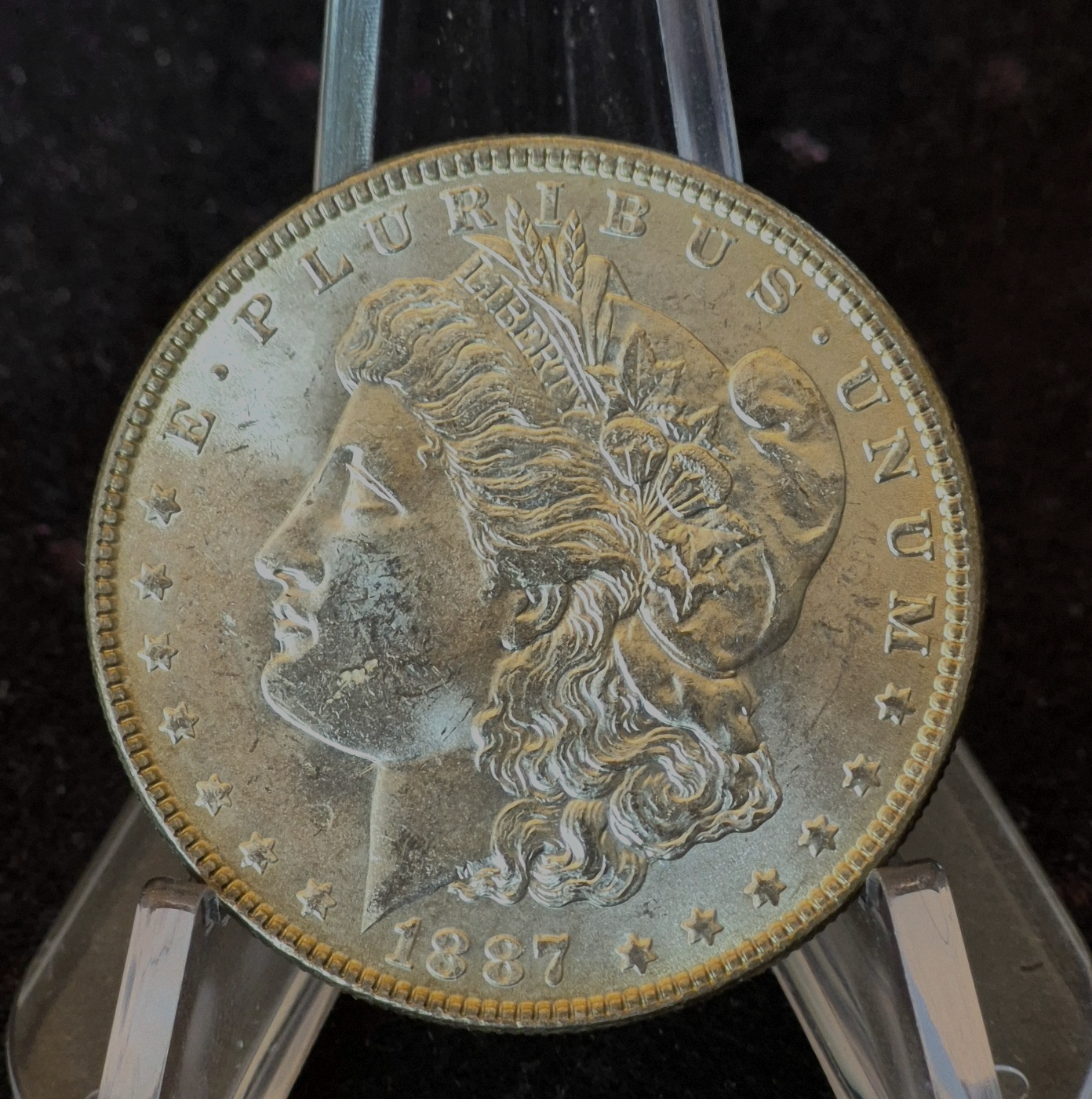 1887-P Morgan 90% Silver Dollar BU Gem, Rev Die Crack, Vam Hunters, Rare Vam 3-A