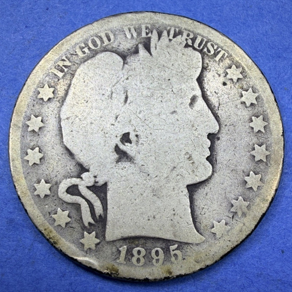 1895-O Barber Half Dollar 50C G Good 90% Silver New Orleans Mint Better Date