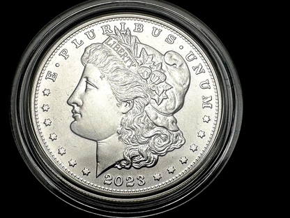{4 Coin Set}  2023 Morgan & Peace Silver Dollars  Unc & Proof OGP BOX COA .9999