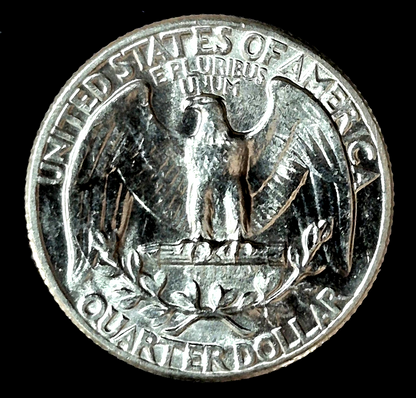 1963 WASHINGTON QUARTER 90% SILVER BEAUTIFUL BU UNC RARE SLIGHT CCW DIE ROTATION