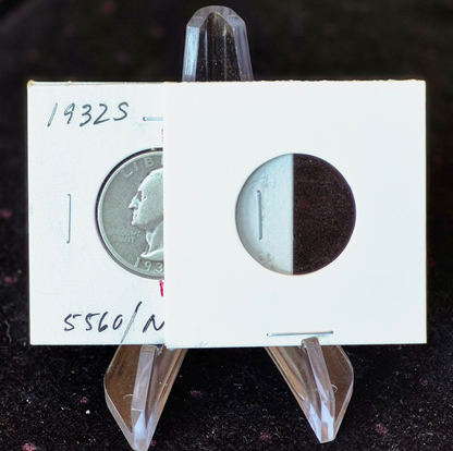 1932-S Washington 22 Degree Die Rotation Key Date 1st Yr 90% Silver Quarter 25C