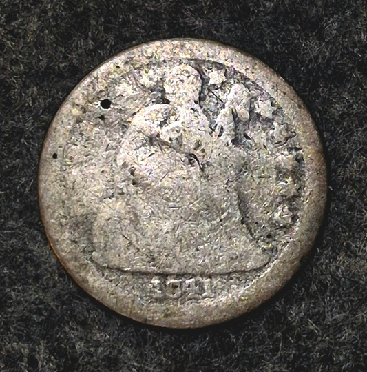 1841-O Seated Liberty Dime AG or Less Features Early Better Date 90% Silver Coin