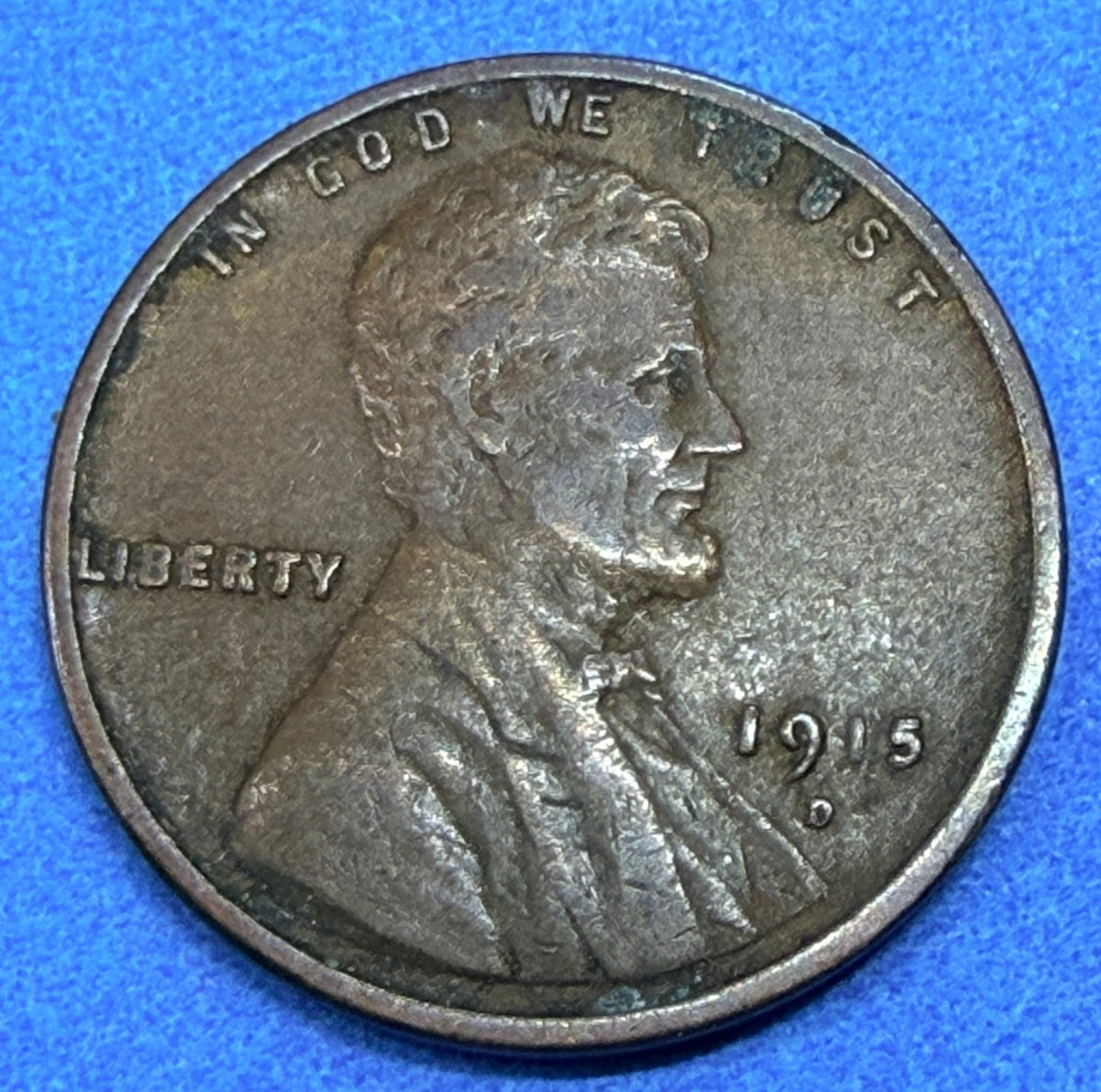 1915-D Lincoln Wheat Cent 1C XF Brown Penny Denver Mint Better Date US Coin