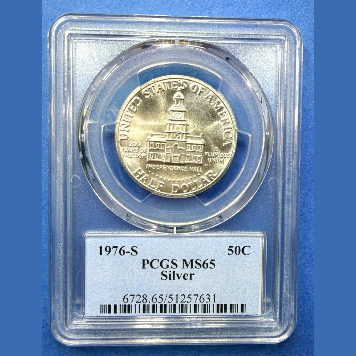 1976-S Kennedy Half Dollar 40% Silver PCGS MS65 Presidential Series JFK Label